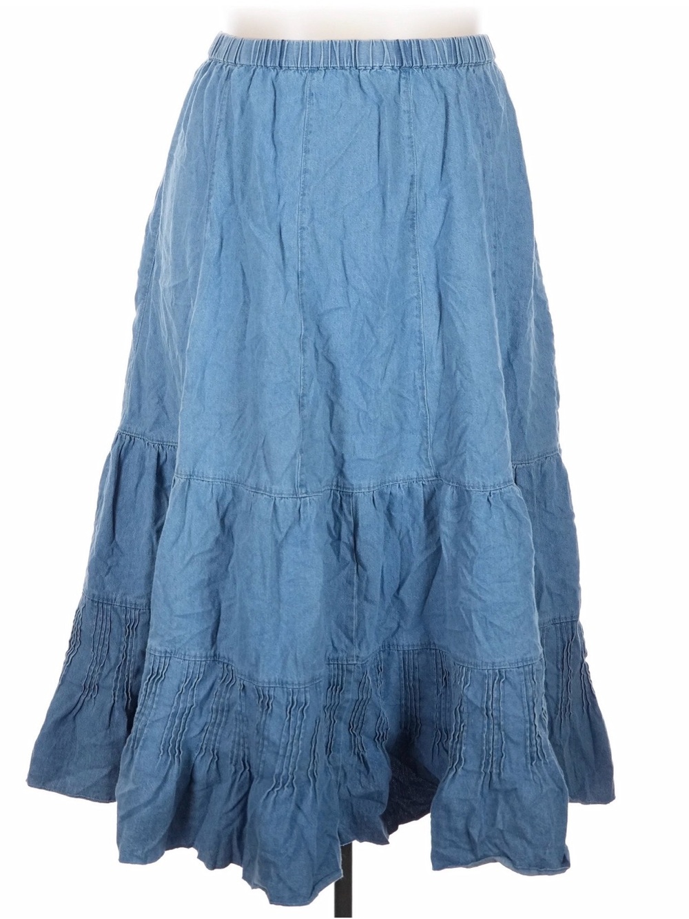 Vintage Demin Tiered Maxi Skirt - Roaman’s